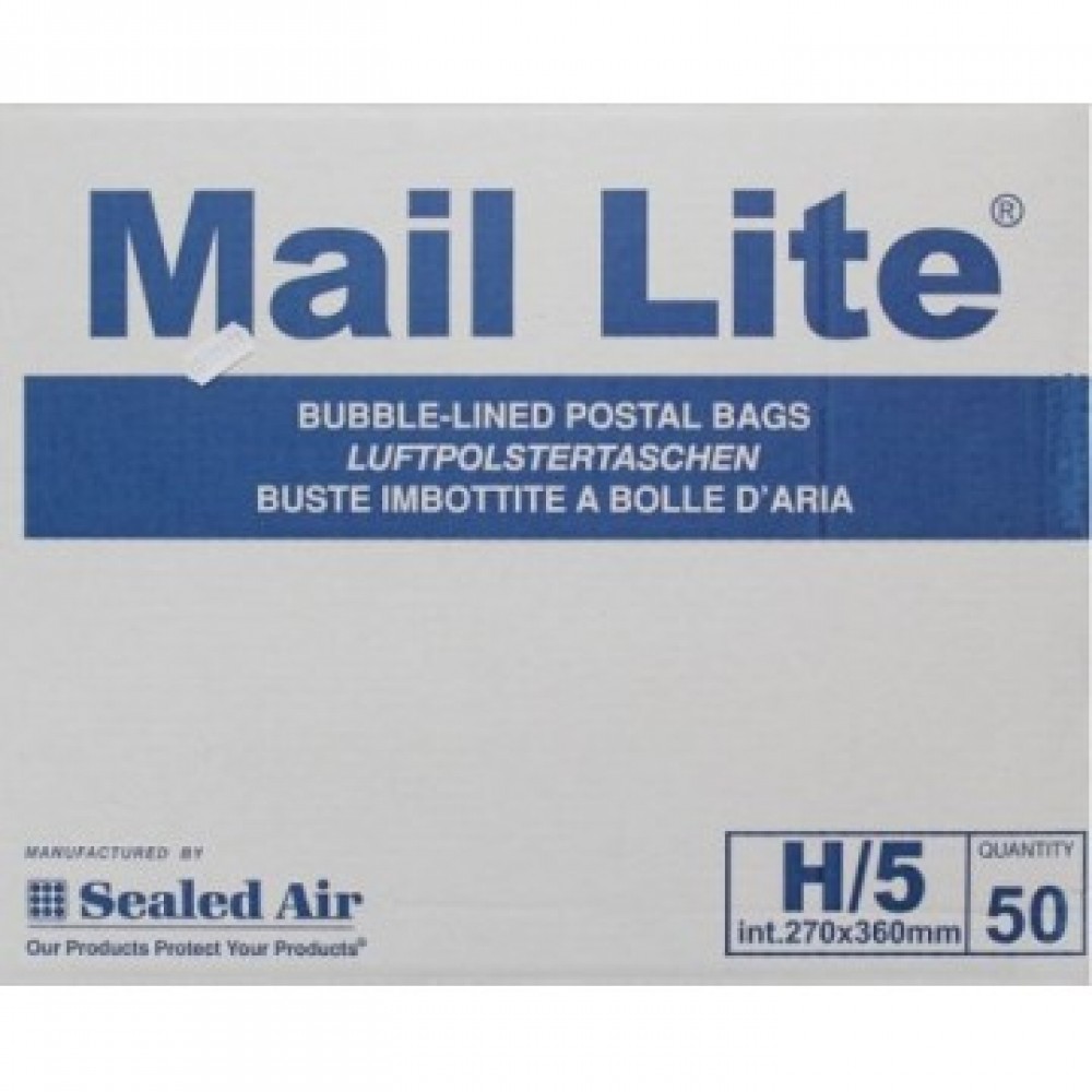 Mail Lite White H/5 Bubble Padded Envelopes 270 x 360mm - Box of 50