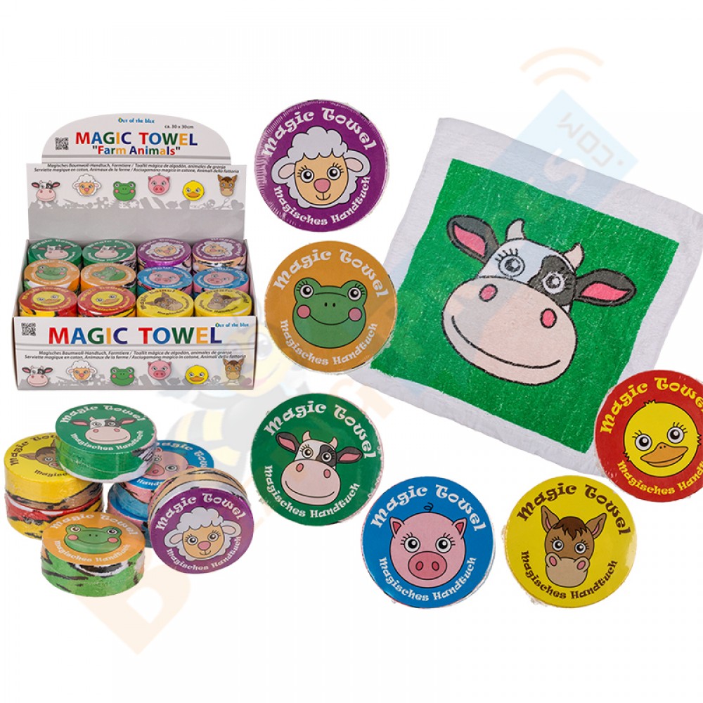 Farm Animals Magic Expanding Towel Flannel, 10cm 