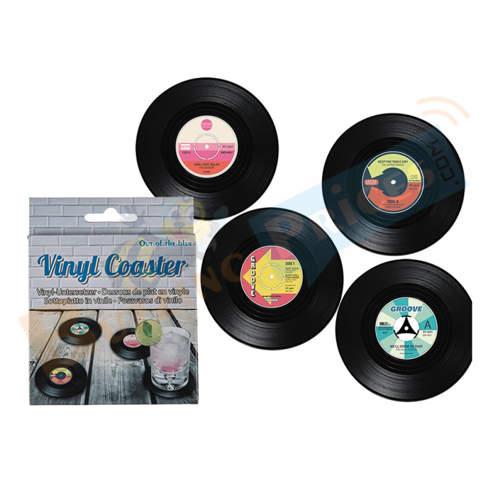 Retro Style Record Design Vinyl Coaster