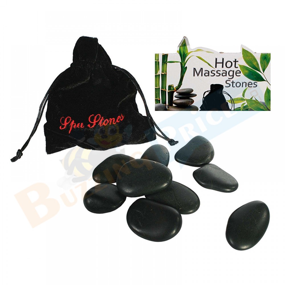 Spa Hot Rocks Massage Stones Set of 9 with Velvet Bag