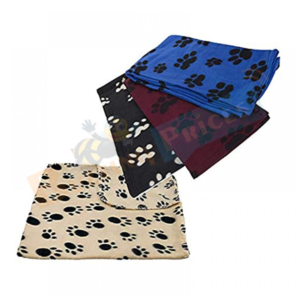 Pet Fleece Paw Print Design Blanket Large