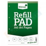 Silvine A4 Refill Pad Ruled Fient without Margin, 160 Pages