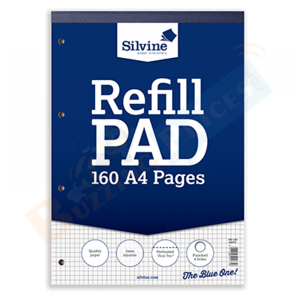 Silvine A4 Refill Pad Square, 160 Pages