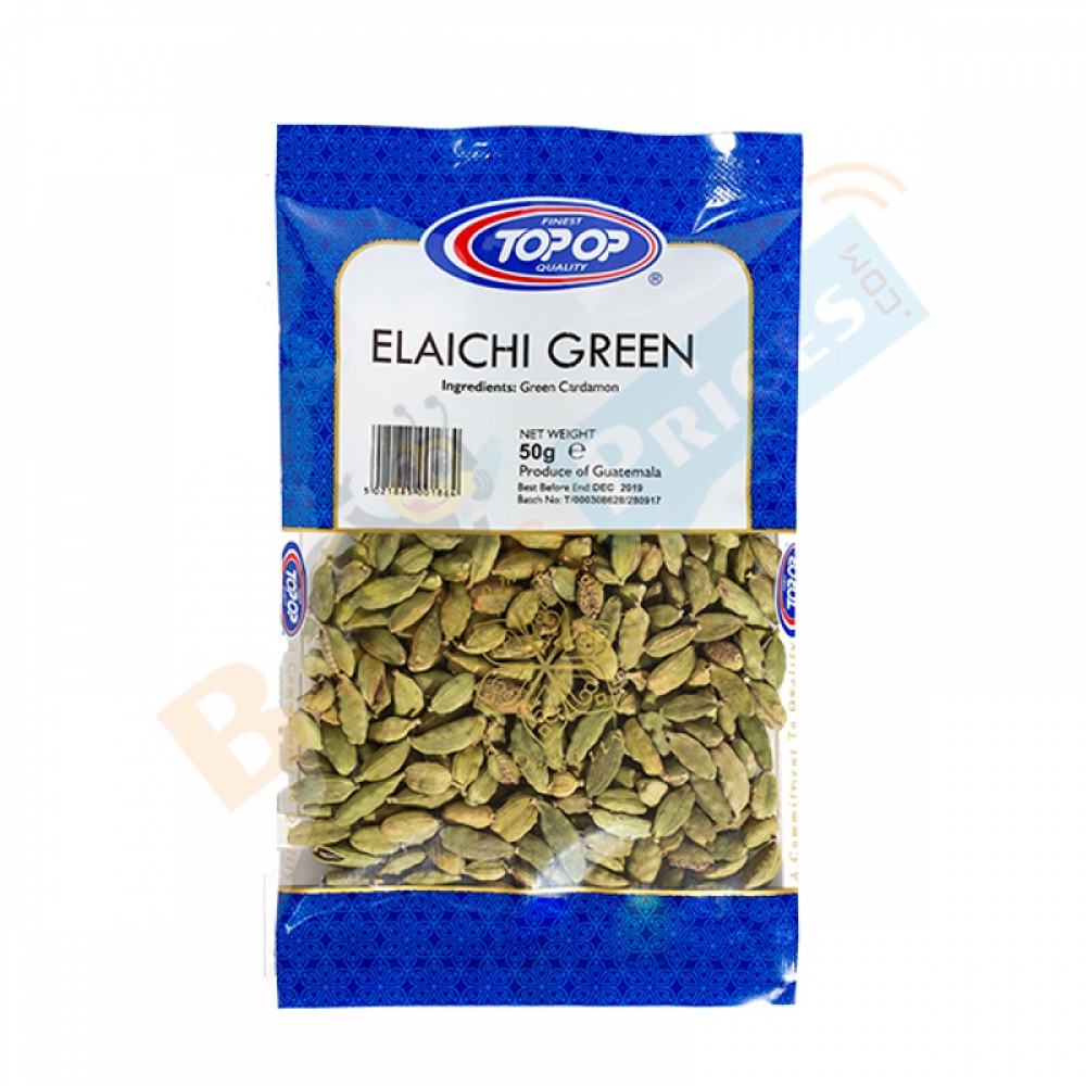 Top op Green Cardamom Whole 50g 